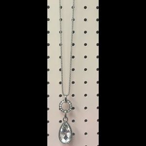 Long diamond necklace with matching bracelet